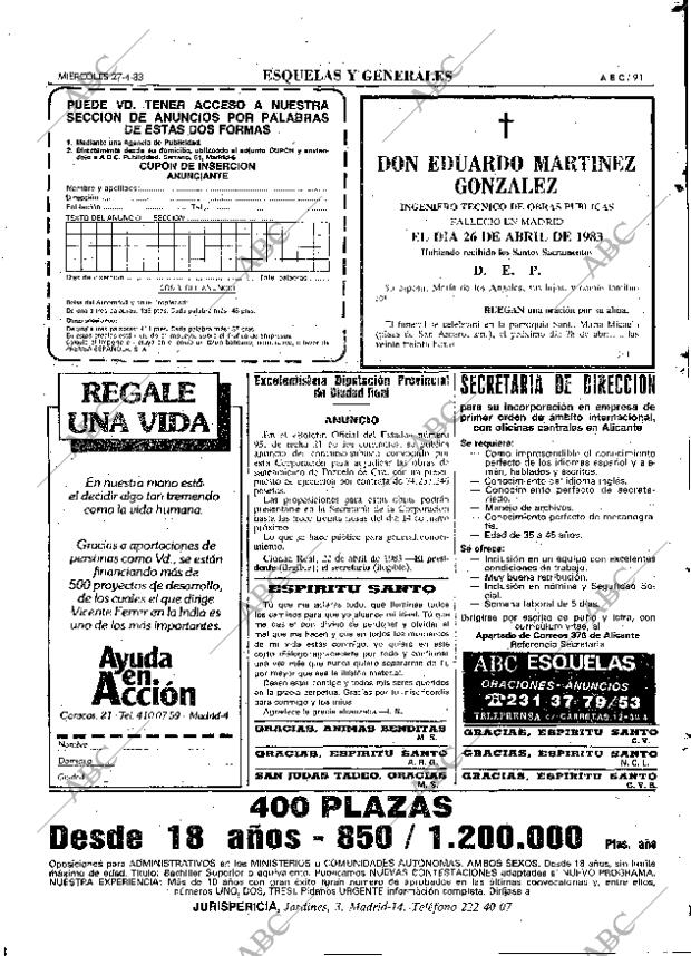 ABC MADRID 27-04-1983 página 91