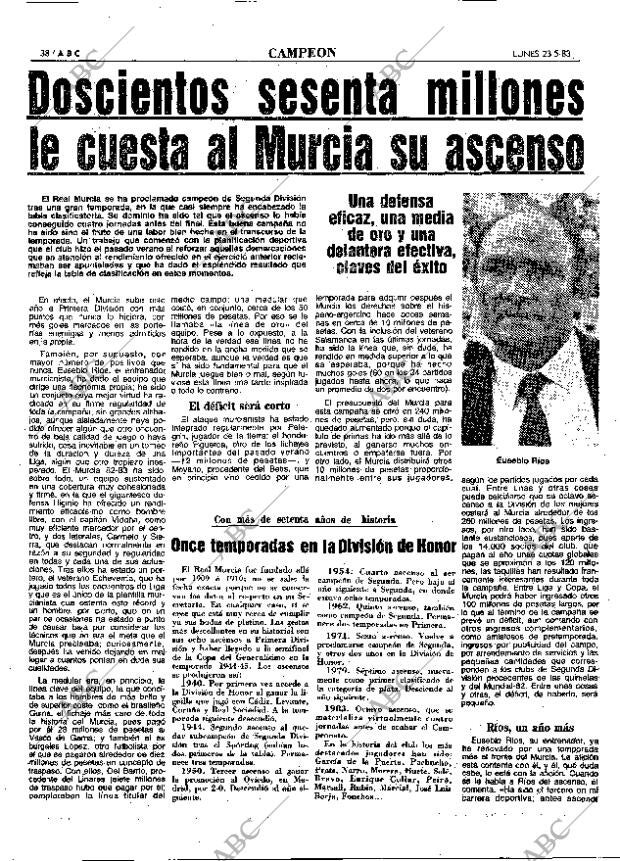 ABC MADRID 23-05-1983 página 38
