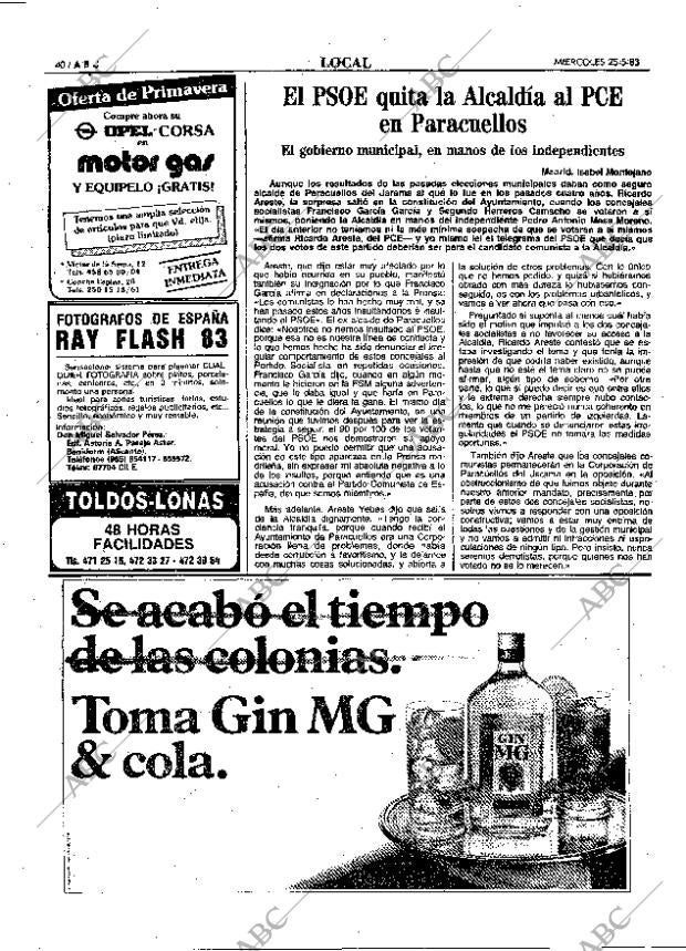 ABC MADRID 25-05-1983 página 40