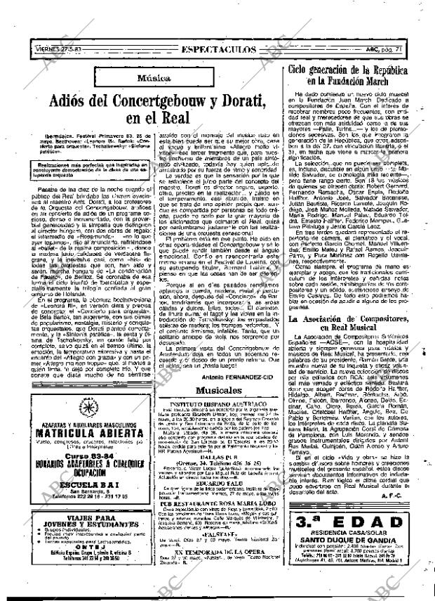 ABC MADRID 27-05-1983 página 71