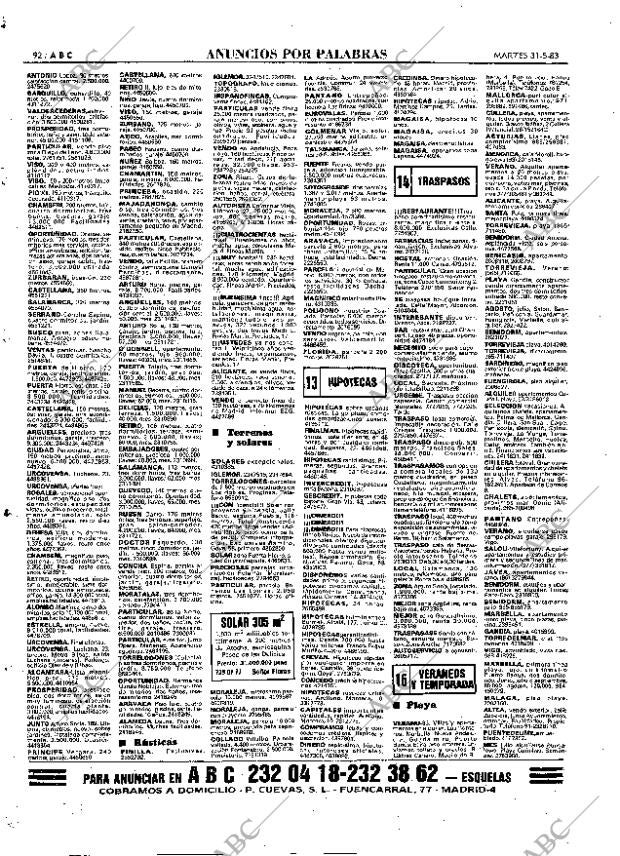 ABC MADRID 31-05-1983 página 92
