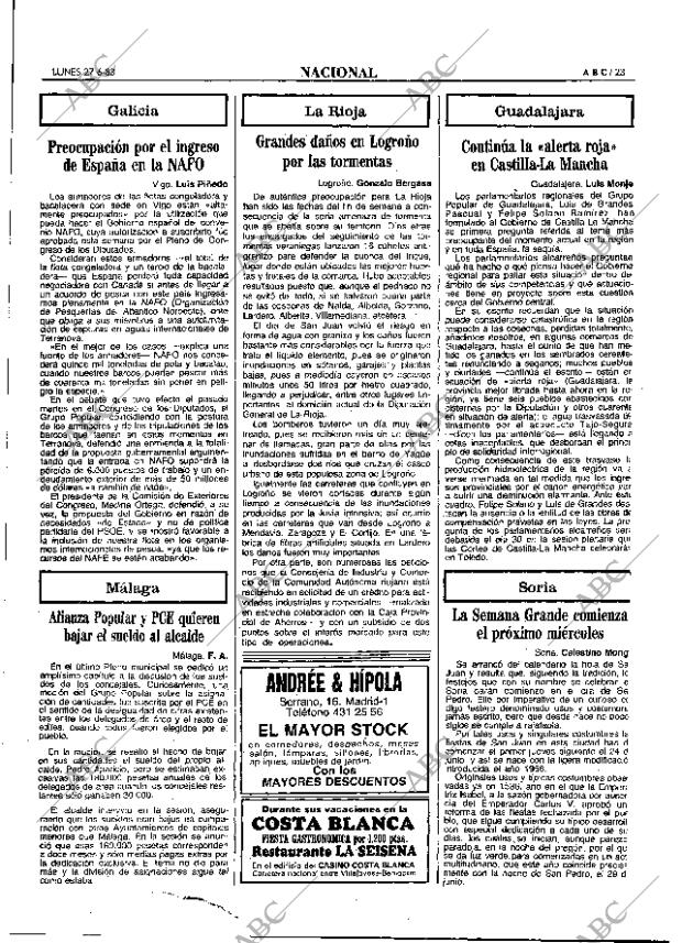 ABC MADRID 27-06-1983 página 23