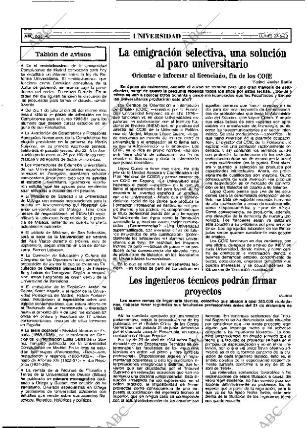 ABC MADRID 27-06-1983 página 40