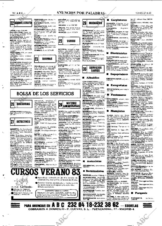 ABC MADRID 27-06-1983 página 78