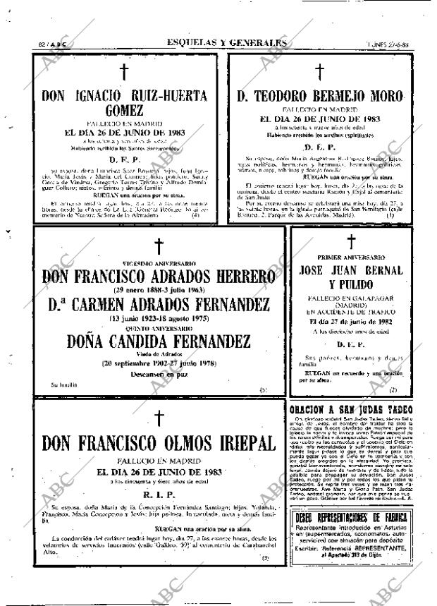 ABC MADRID 27-06-1983 página 82