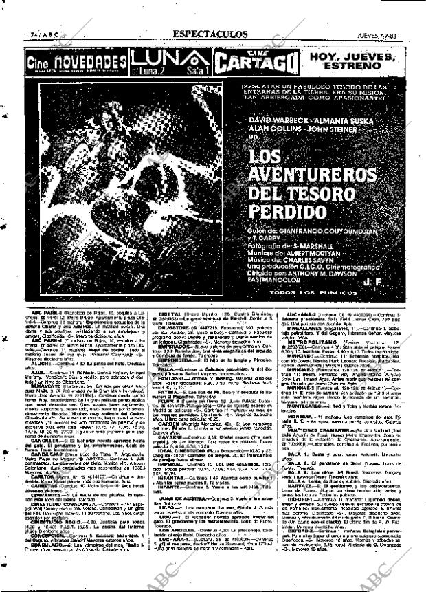 ABC MADRID 07-07-1983 página 74