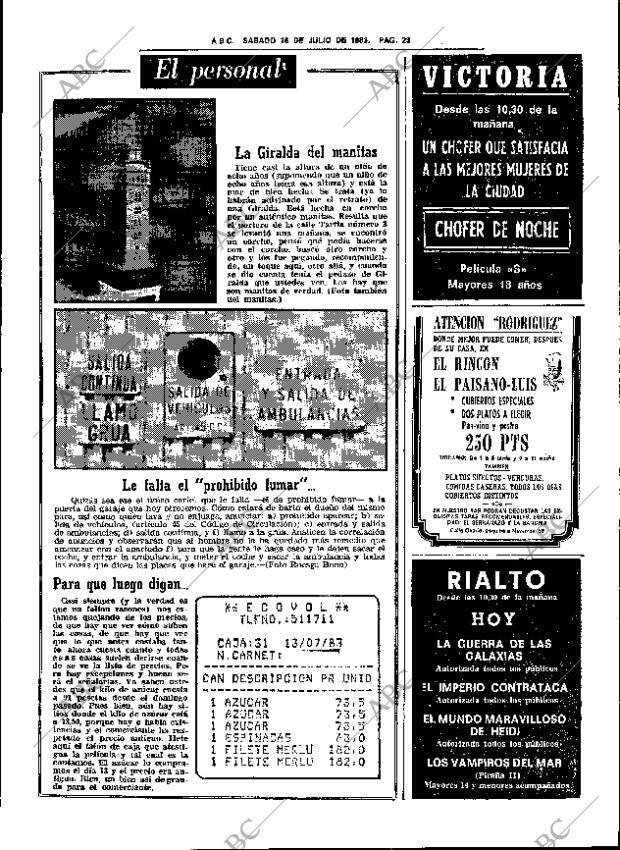 ABC SEVILLA 16-07-1983 página 31
