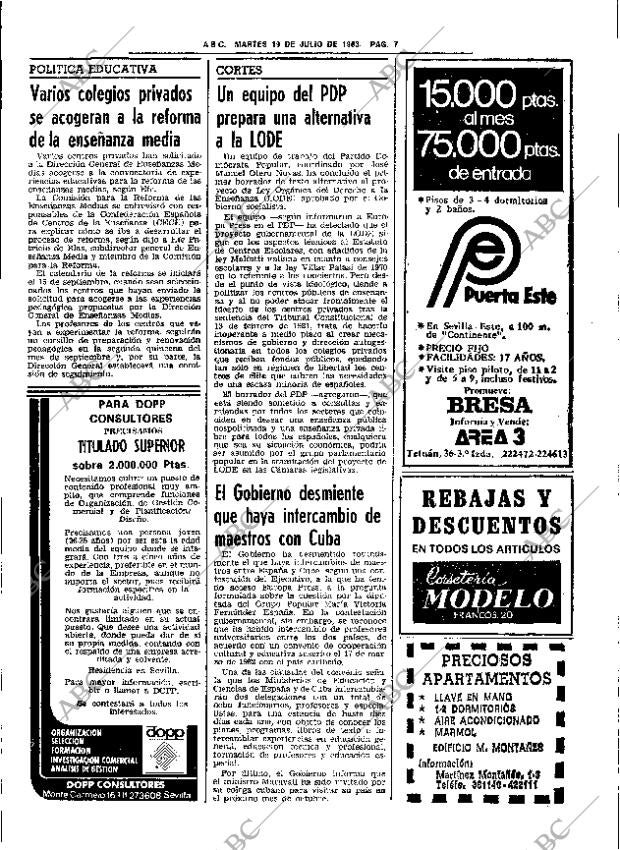 ABC SEVILLA 19-07-1983 página 23