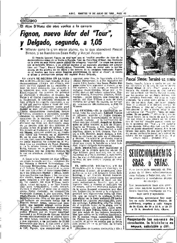 ABC SEVILLA 19-07-1983 página 61