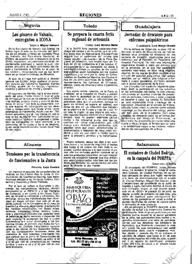 ABC MADRID 21-07-1983 página 23