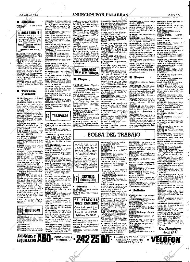 ABC MADRID 21-07-1983 página 77