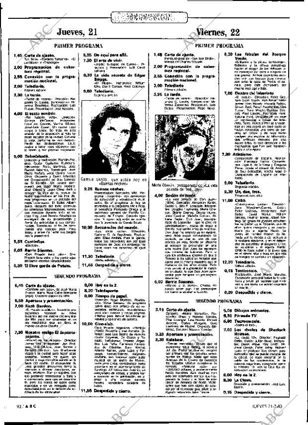 ABC MADRID 21-07-1983 página 92