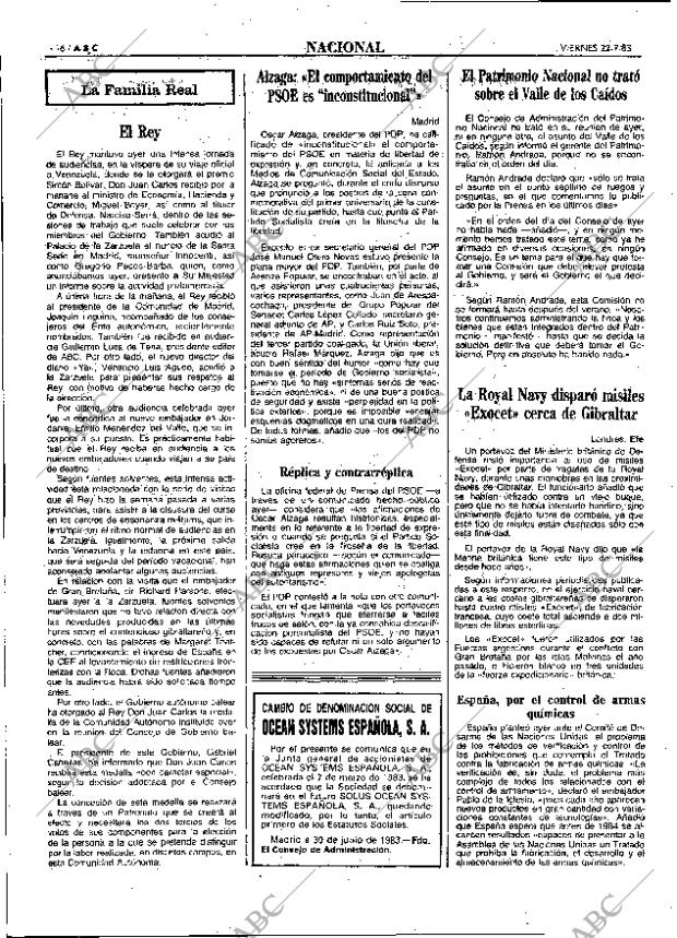 ABC MADRID 22-07-1983 página 16