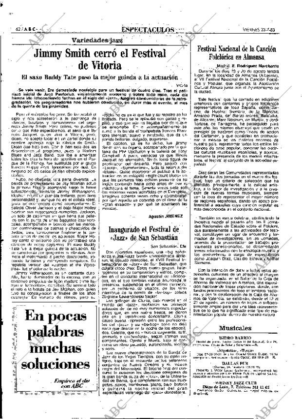 ABC MADRID 22-07-1983 página 62