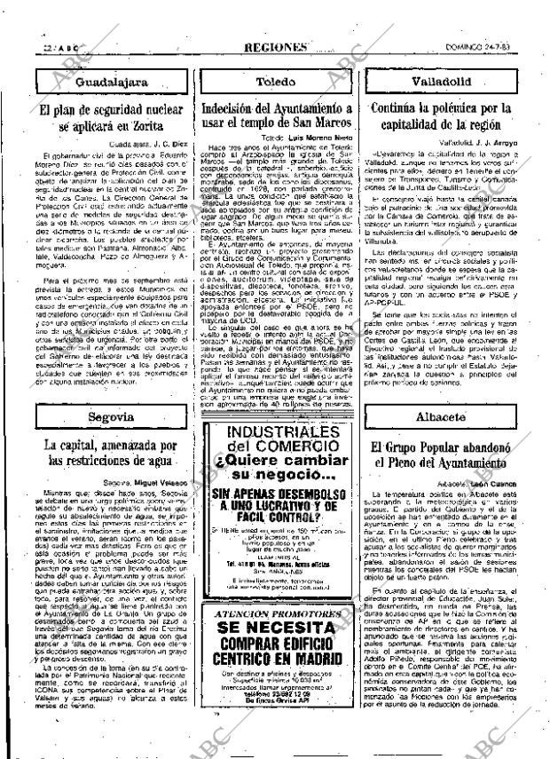 ABC MADRID 24-07-1983 página 22