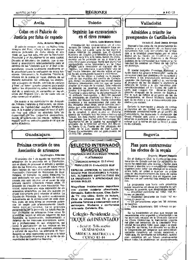ABC MADRID 26-07-1983 página 23