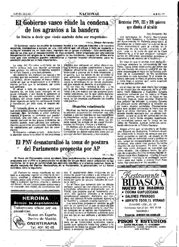 ABC MADRID 28-07-1983 página 17
