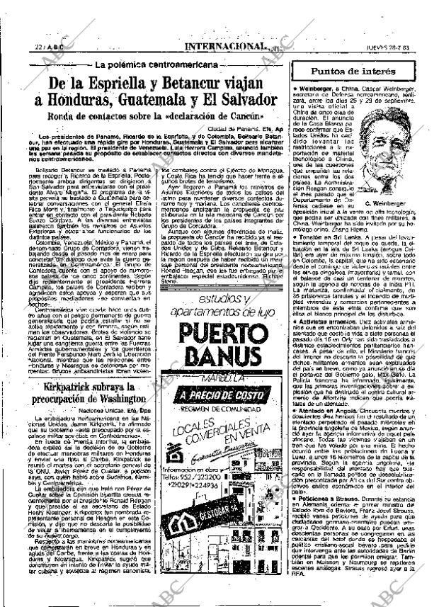 ABC MADRID 28-07-1983 página 22