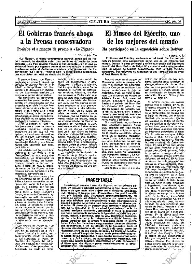 ABC MADRID 28-07-1983 página 39
