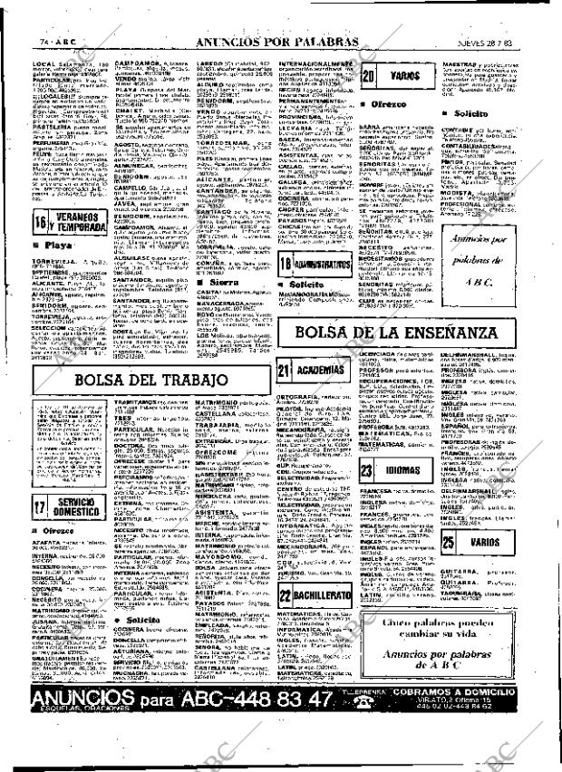 ABC MADRID 28-07-1983 página 74