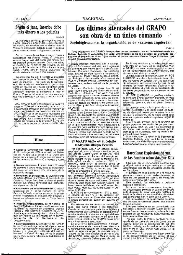 ABC MADRID 09-08-1983 página 16