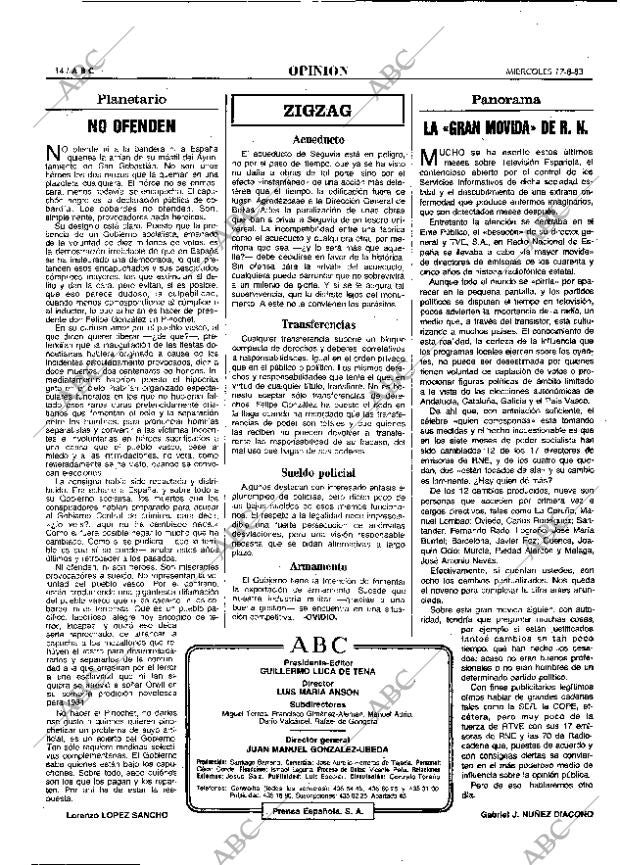 ABC MADRID 17-08-1983 página 14