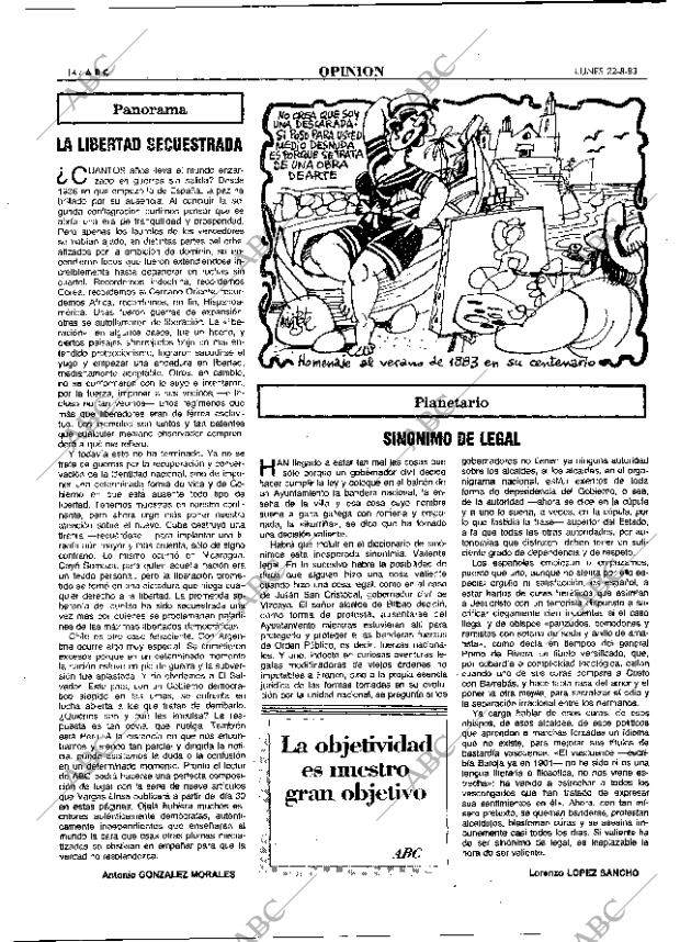 ABC MADRID 22-08-1983 página 14