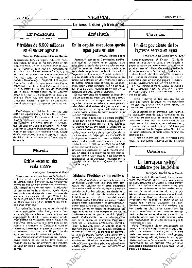 ABC MADRID 22-08-1983 página 20