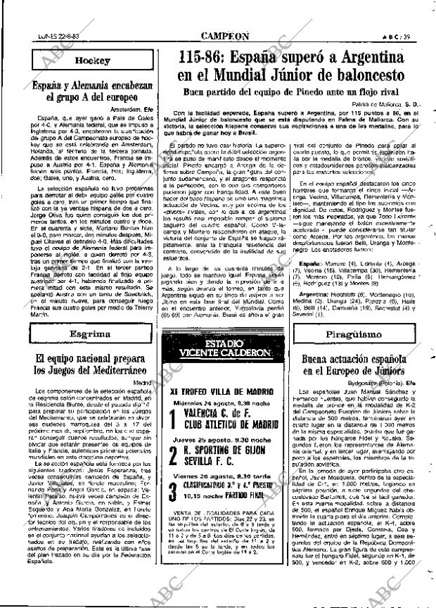 ABC MADRID 22-08-1983 página 39