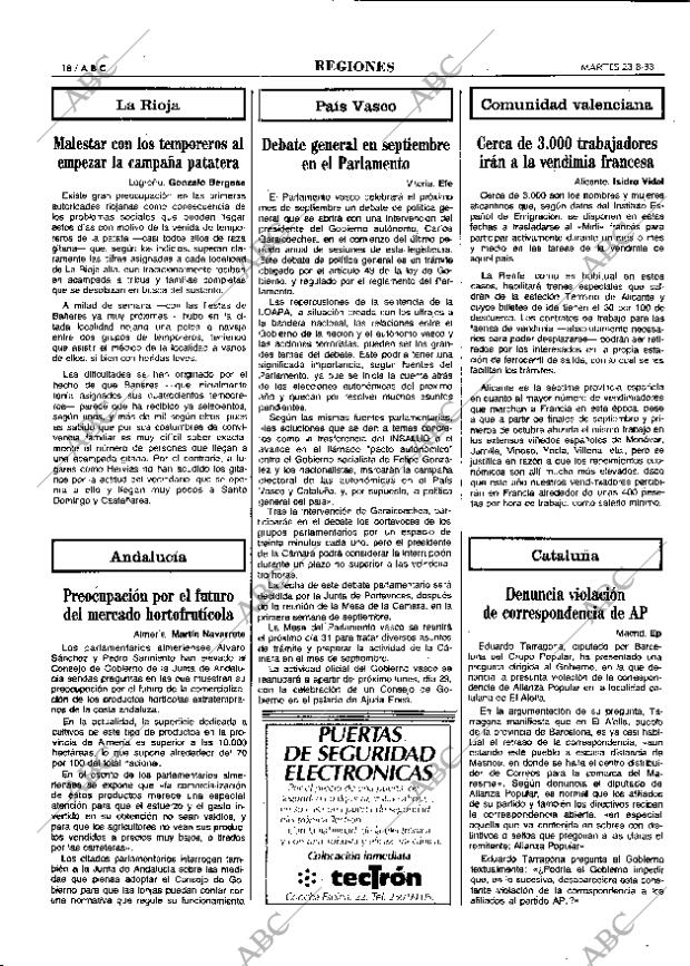 ABC MADRID 23-08-1983 página 18