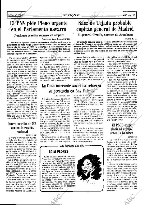 ABC MADRID 27-08-1983 página 15