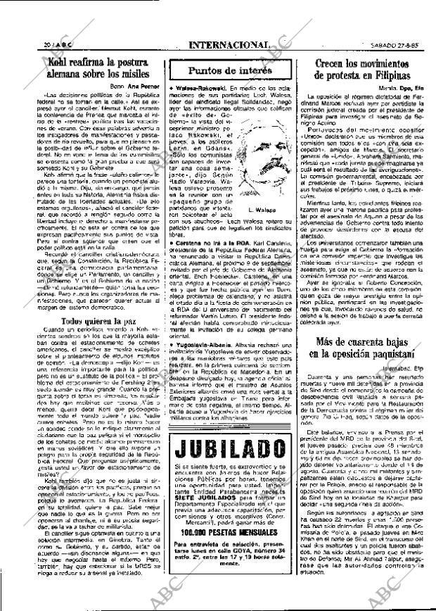 ABC MADRID 27-08-1983 página 20