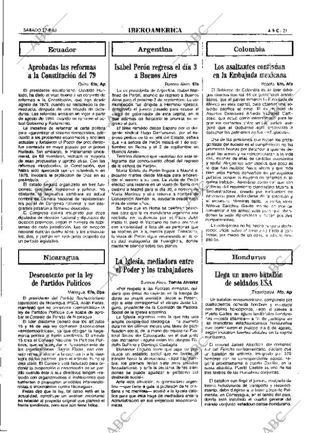 ABC MADRID 27-08-1983 página 21