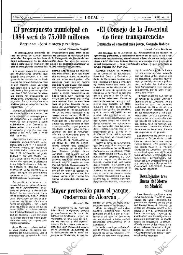 ABC MADRID 27-08-1983 página 23