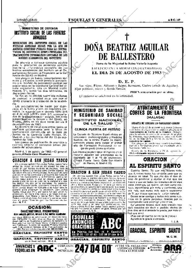 ABC MADRID 27-08-1983 página 69