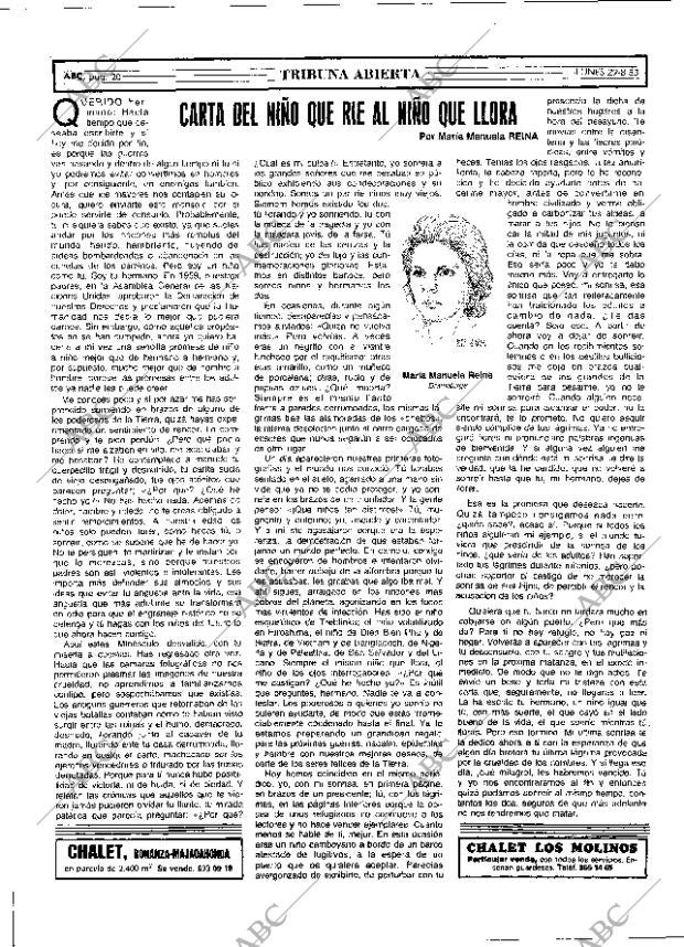 ABC MADRID 29-08-1983 página 20