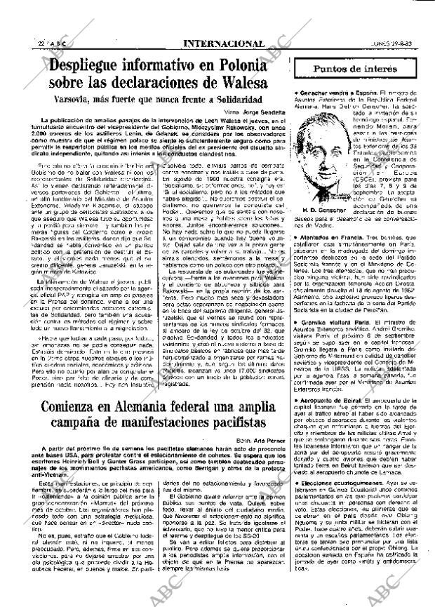 ABC MADRID 29-08-1983 página 22