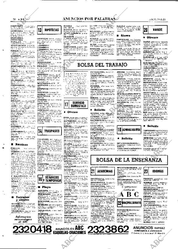 ABC MADRID 29-08-1983 página 58