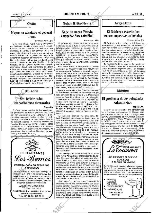 ABC MADRID 31-08-1983 página 23