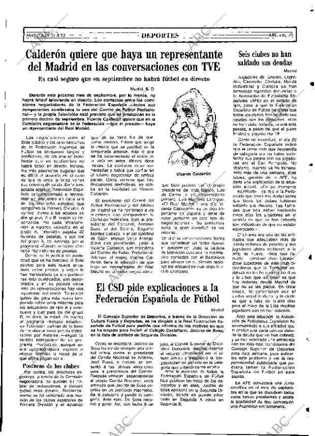 ABC MADRID 31-08-1983 página 45