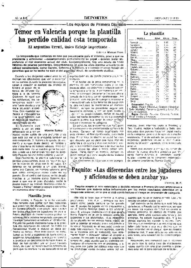 ABC MADRID 31-08-1983 página 46