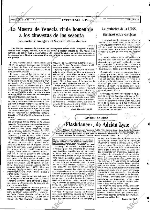 ABC MADRID 31-08-1983 página 49