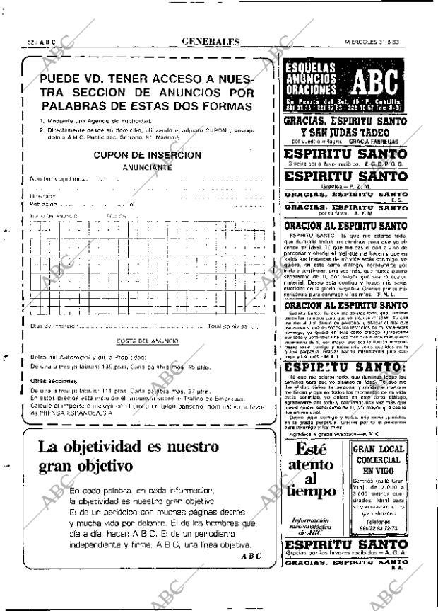 ABC MADRID 31-08-1983 página 62