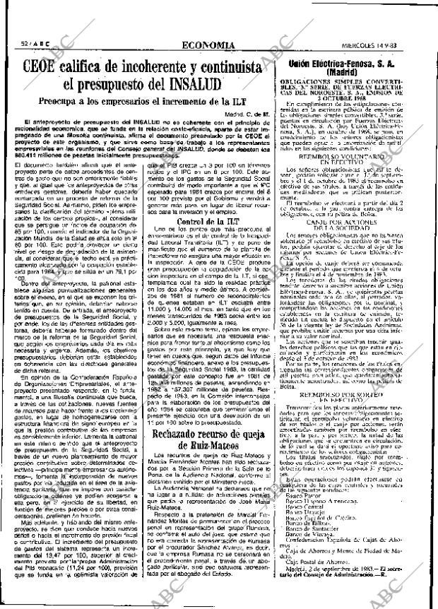 ABC MADRID 14-09-1983 página 52