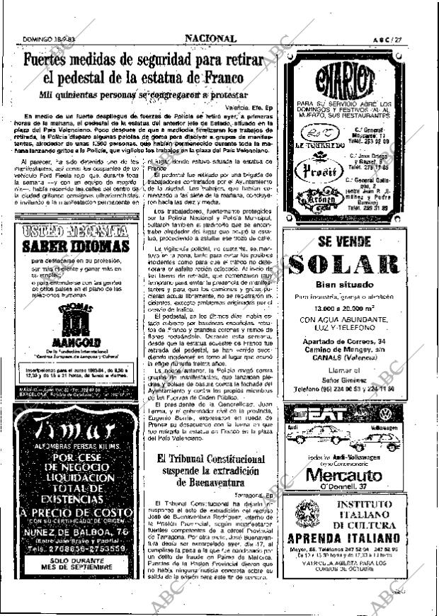 ABC MADRID 18-09-1983 página 27