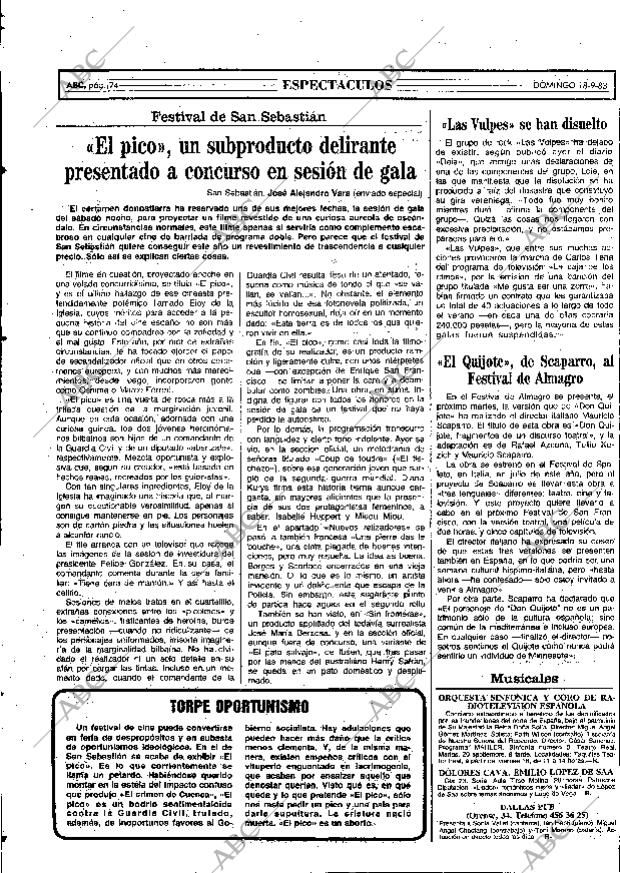ABC MADRID 18-09-1983 página 74