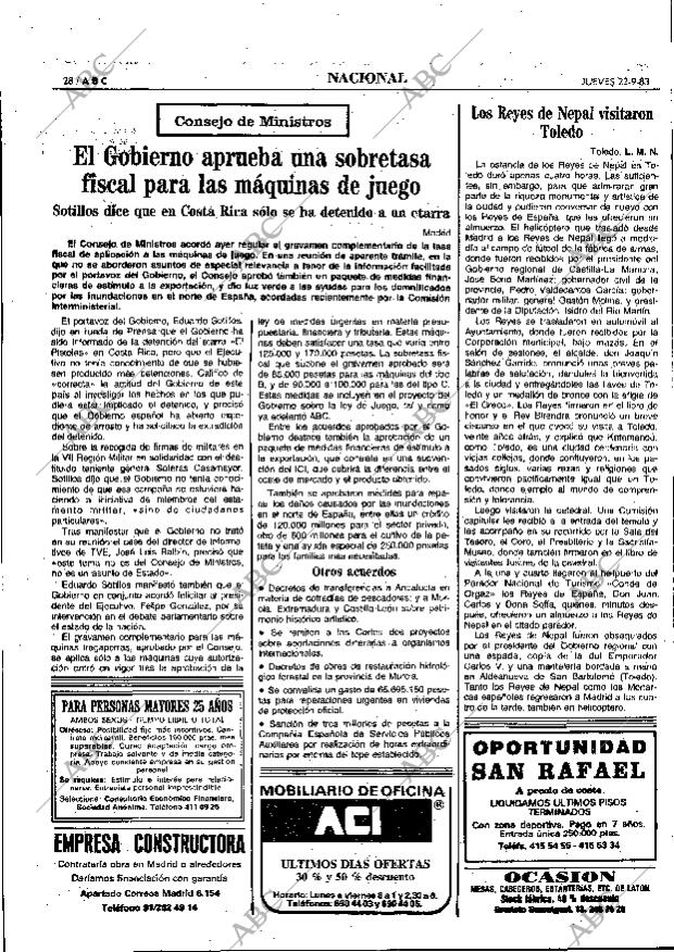 ABC MADRID 22-09-1983 página 28