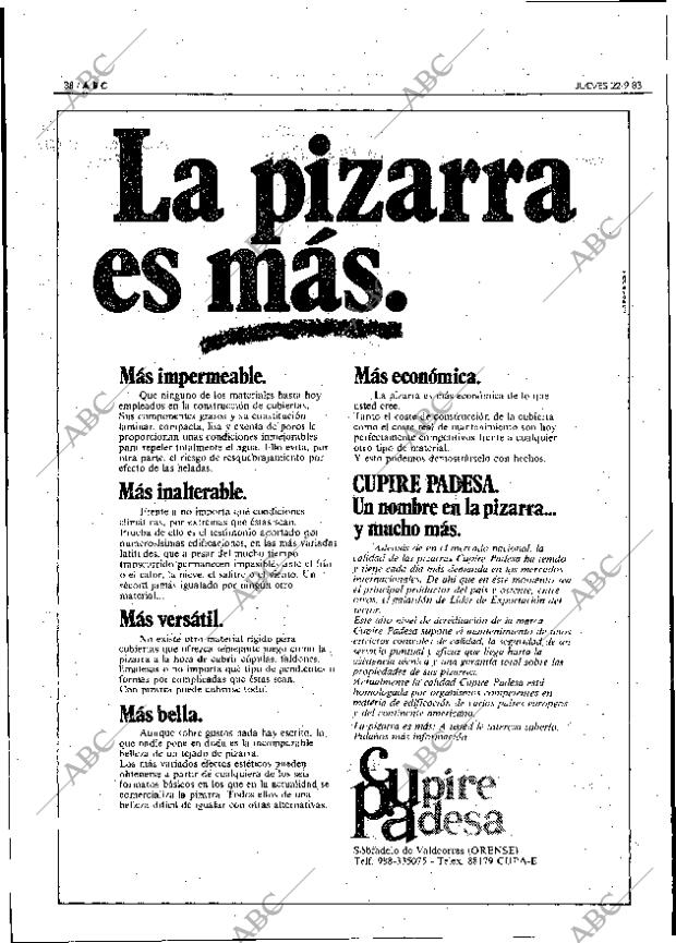 ABC MADRID 22-09-1983 página 38