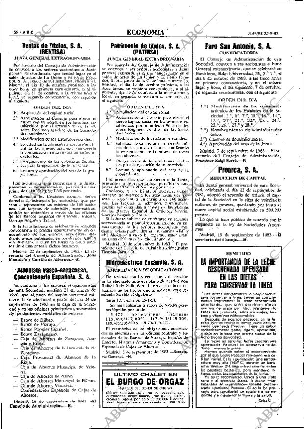 ABC MADRID 22-09-1983 página 58