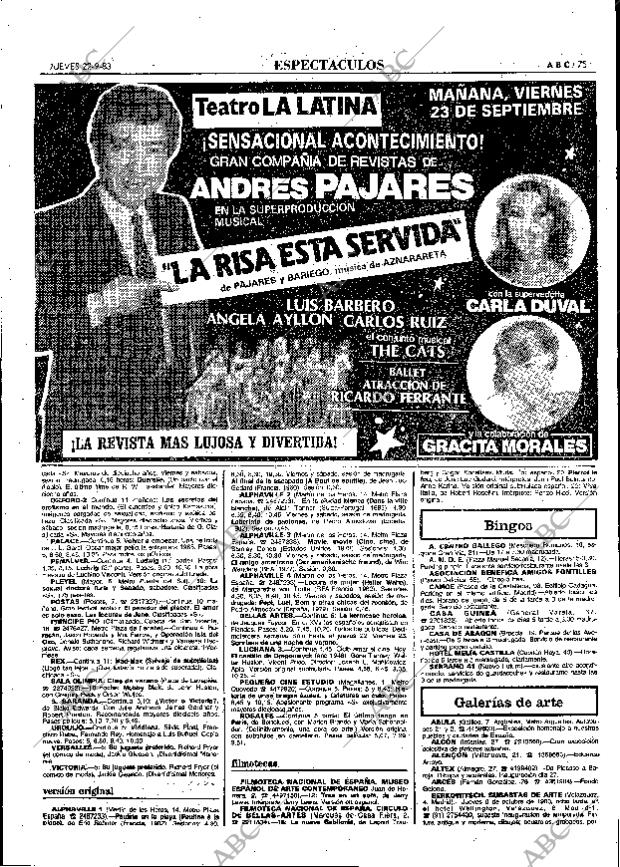 ABC MADRID 22-09-1983 página 75